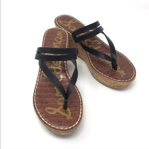 🆕 Sam Edelman Black Leather Wedge Size 8.5